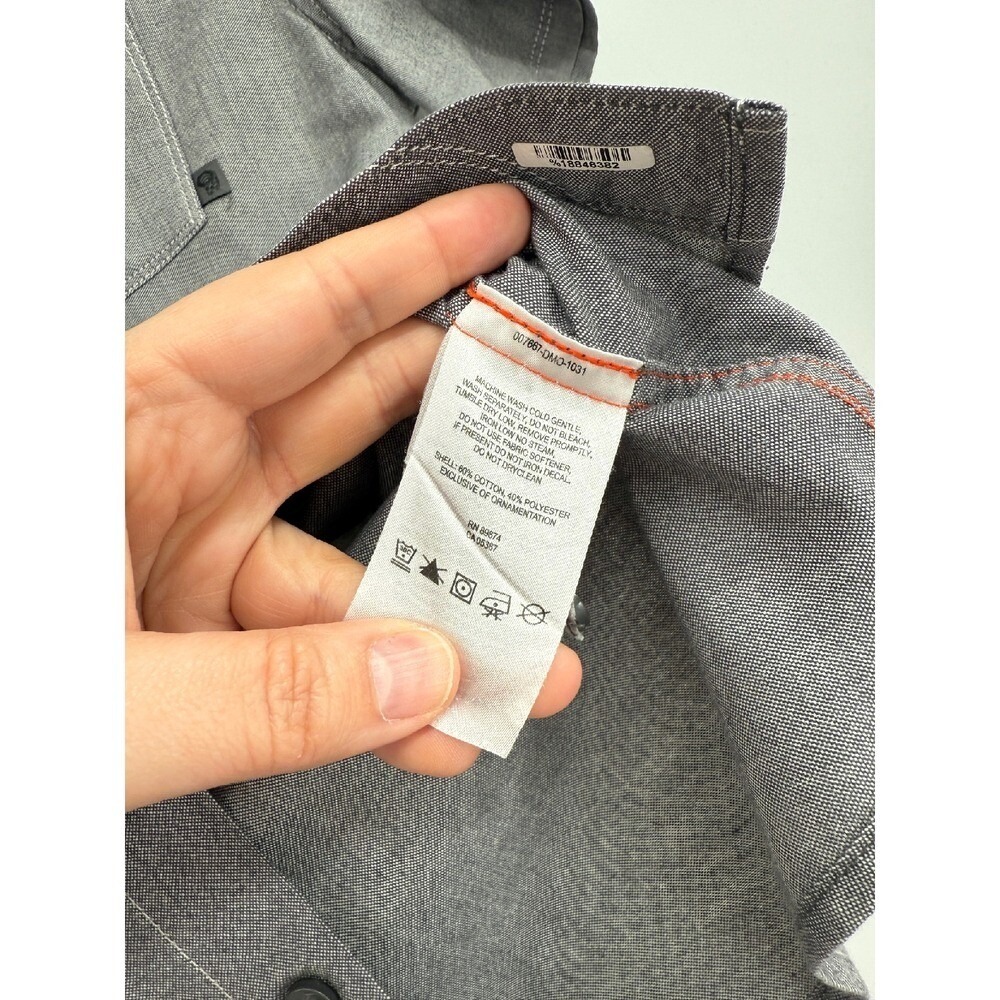 Mountain Hardwear Men's Huxley Short Sleeve Cotton Button Up Gray Shirt Size M - Picture 5 of 6